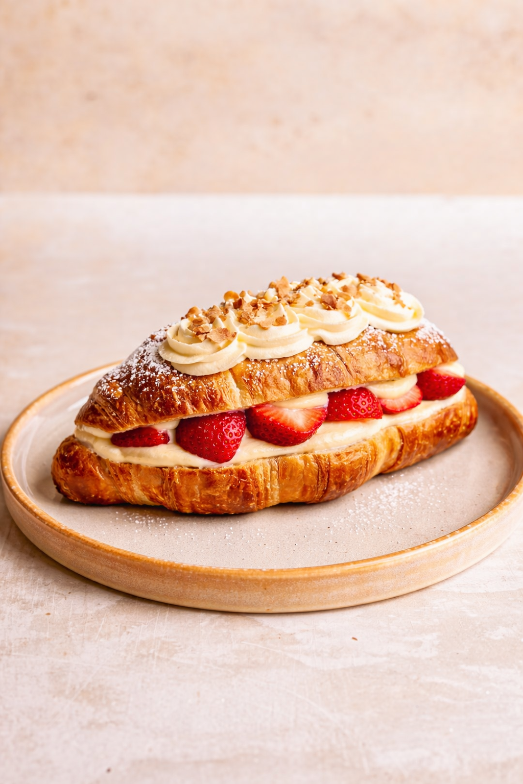 Custard & Strawberry Croissant