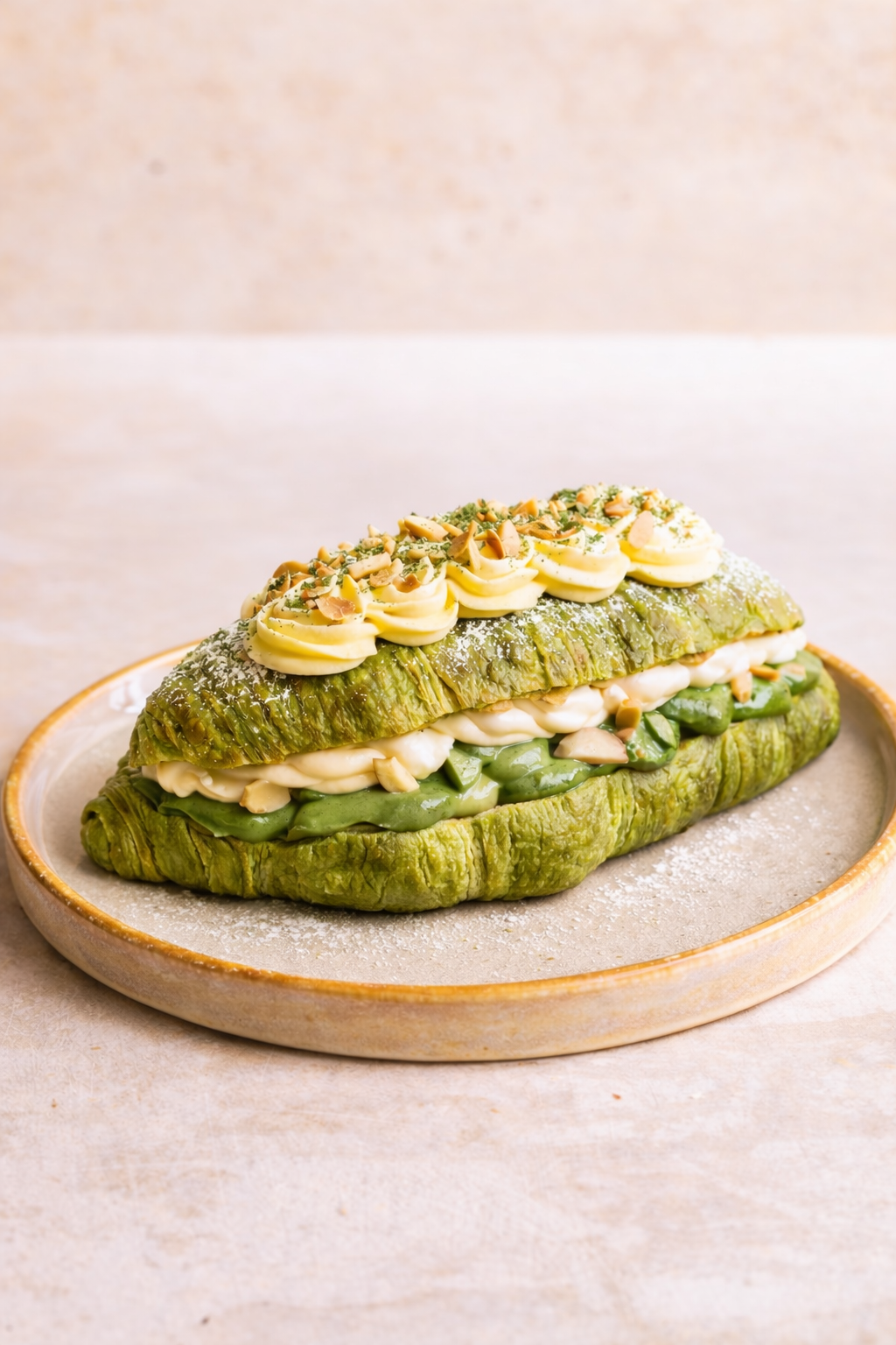 Custard & Matcha Croissant