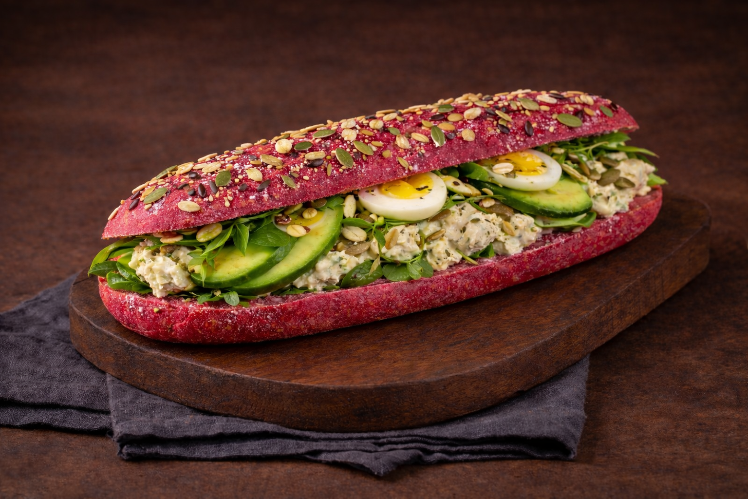 Chicken Salad Beetroot Baguette